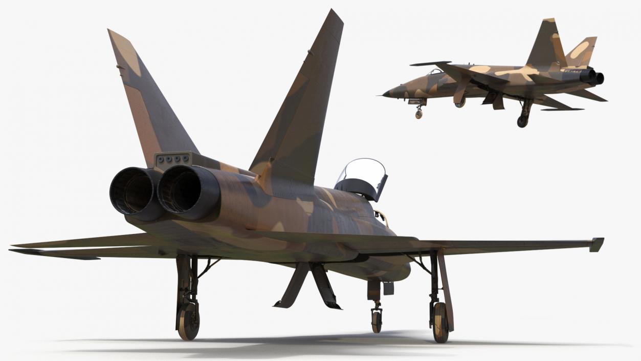 3D Camouflaged Military Fighter Jet without Rockets model