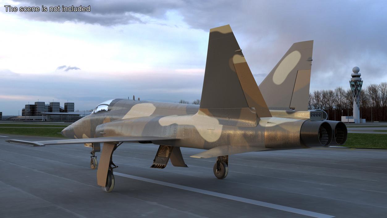 3D Camouflaged Military Fighter Jet without Rockets model