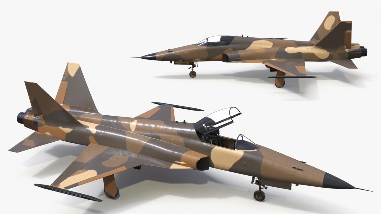 3D Camouflaged Military Fighter Jet without Rockets model