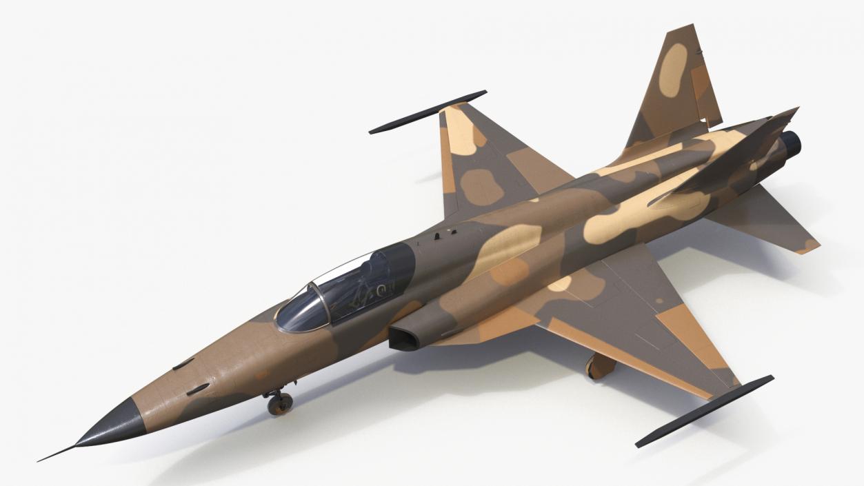 3D Camouflaged Military Fighter Jet without Rockets model