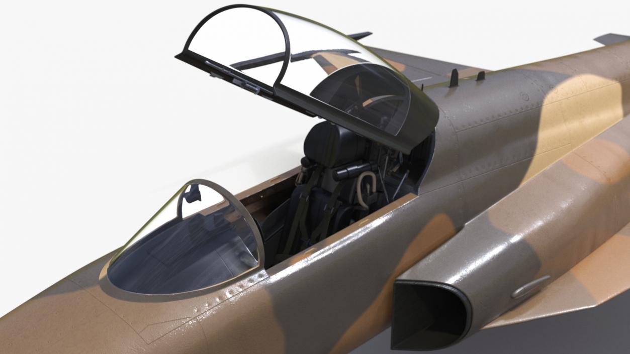 3D Camouflaged Military Fighter Jet without Rockets model