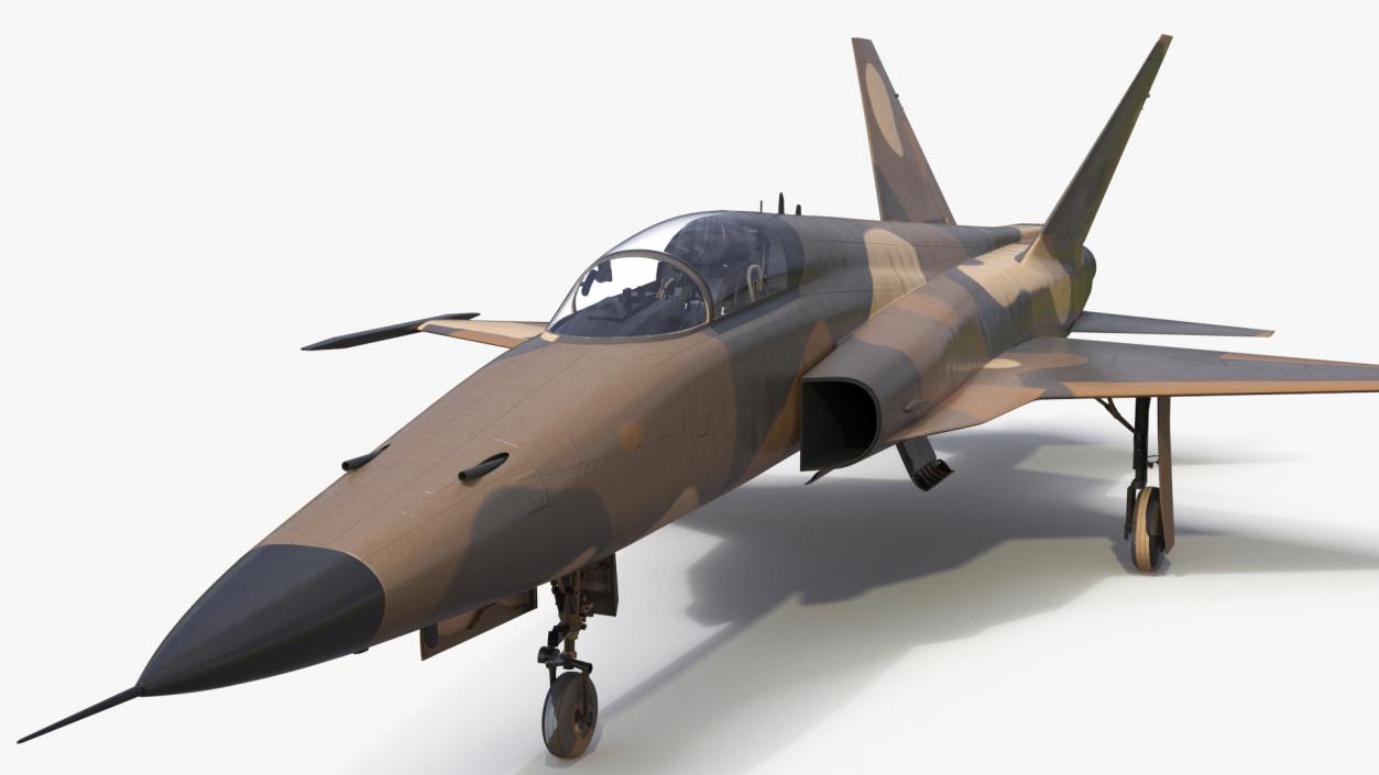 3D Camouflaged Military Fighter Jet without Rockets model