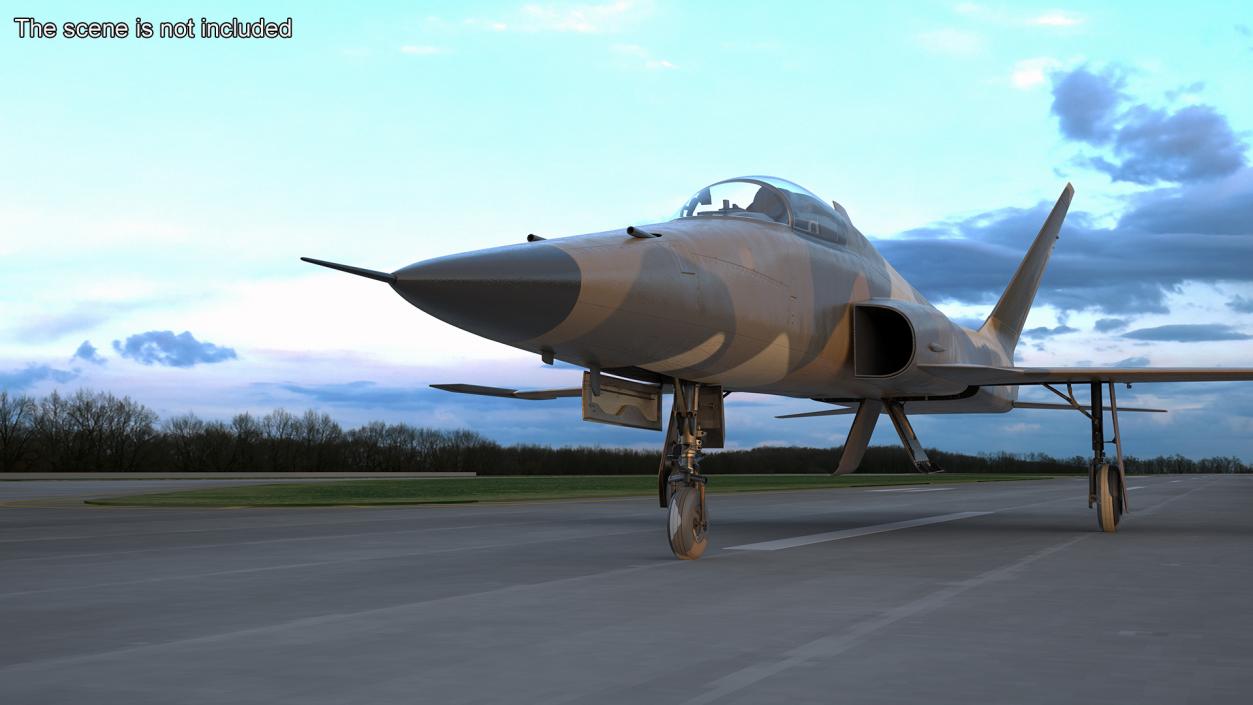 3D Camouflaged Military Fighter Jet without Rockets model