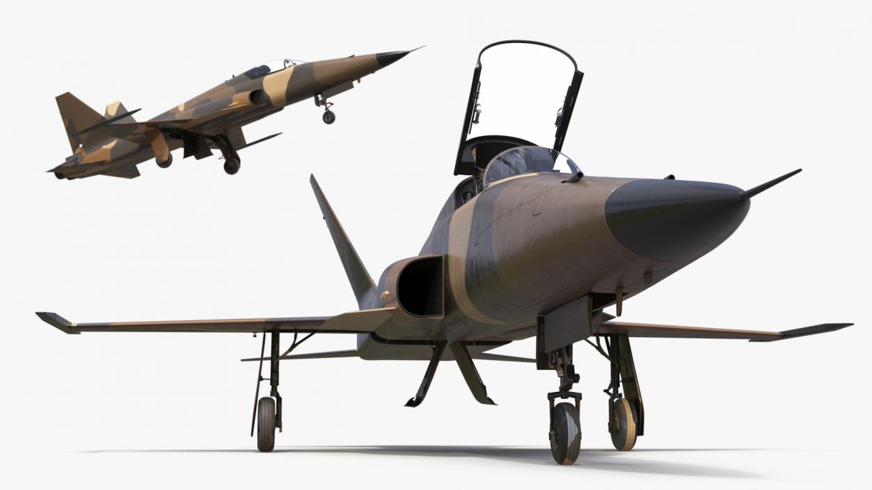 3D Camouflaged Military Fighter Jet without Rockets model