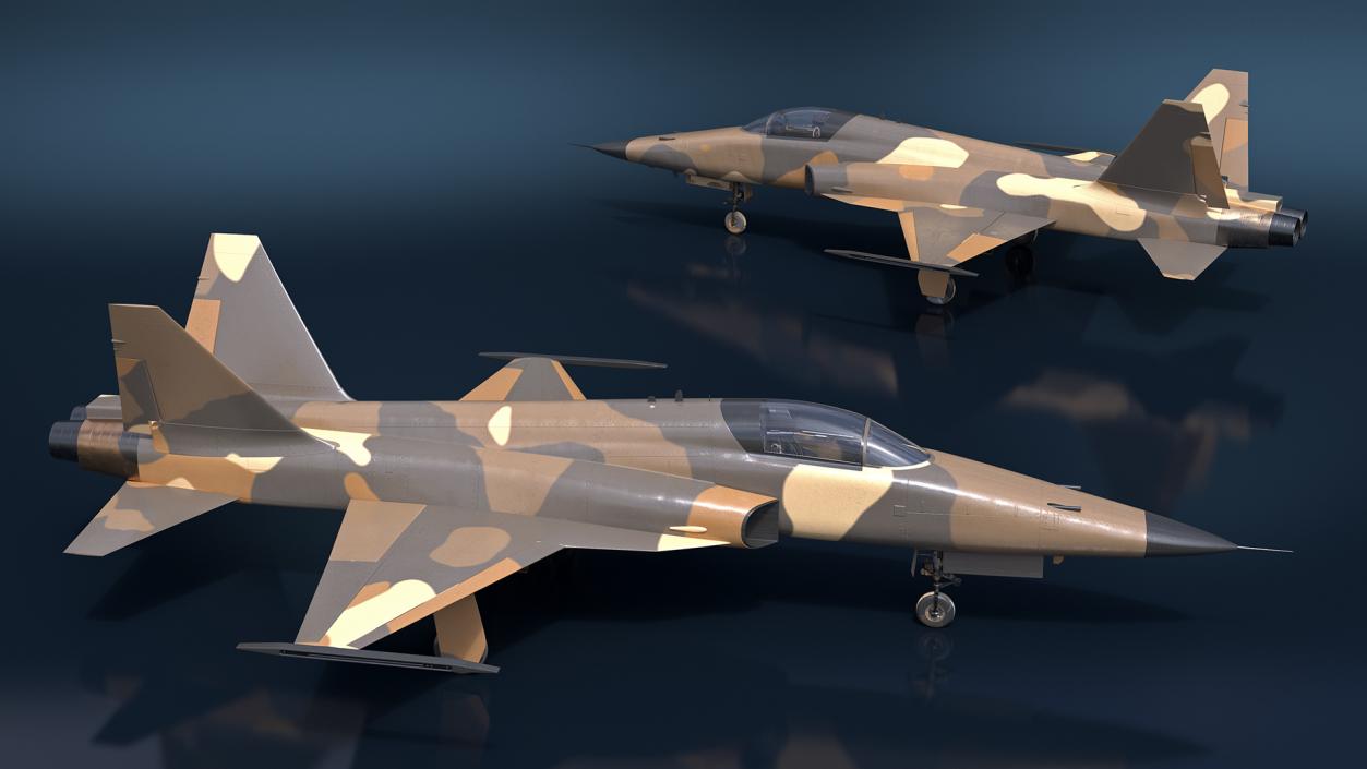 3D Camouflaged Military Fighter Jet without Rockets model