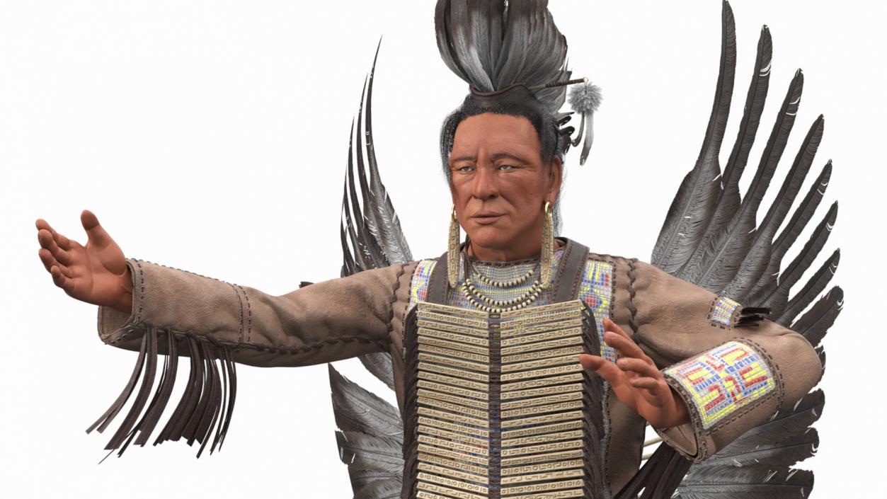 3D American Indian in a Ritual Dance model