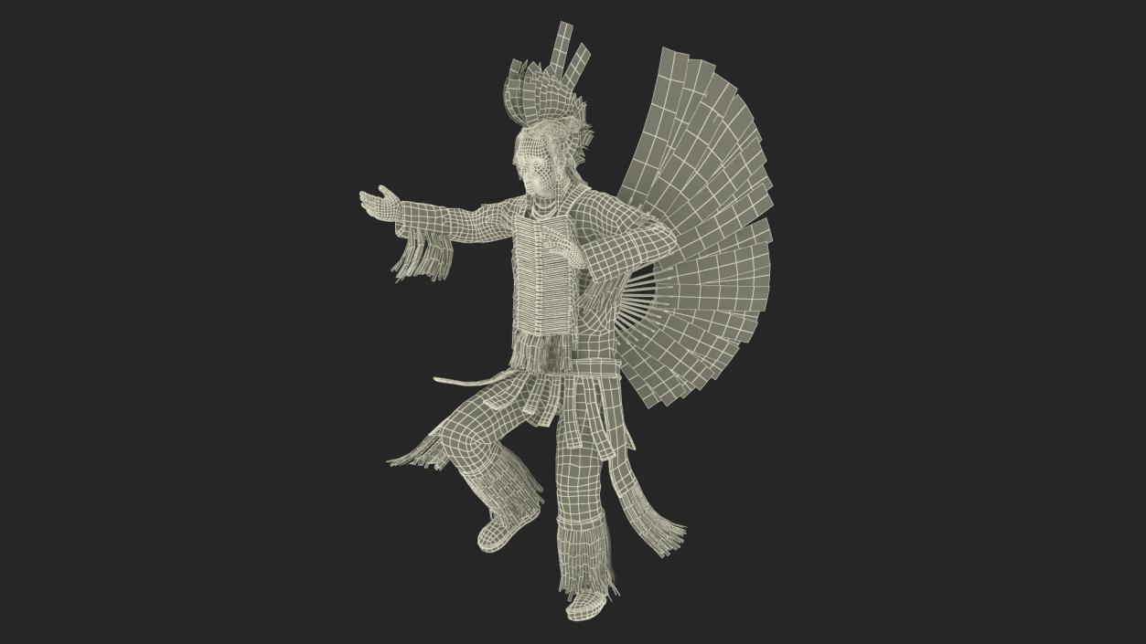 3D American Indian in a Ritual Dance model