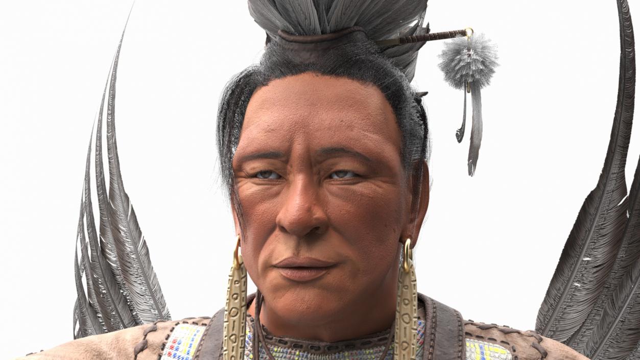 3D American Indian in a Ritual Dance model