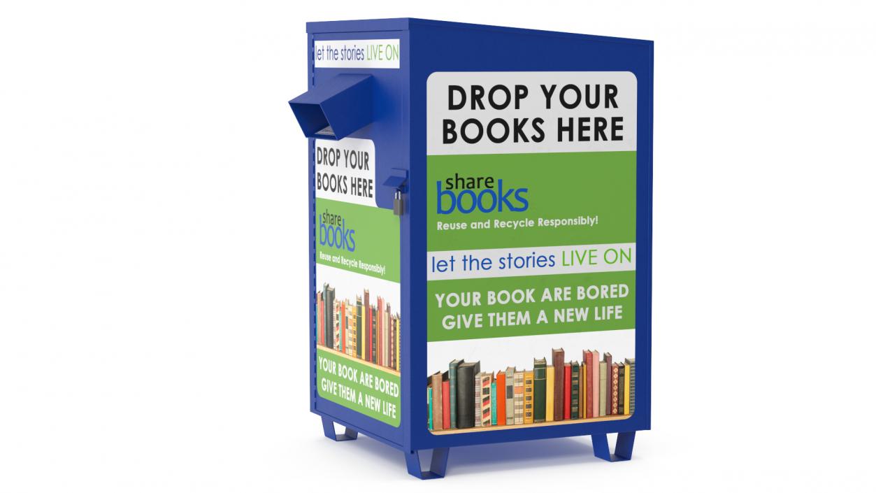 3D Book Drop Box Blue model