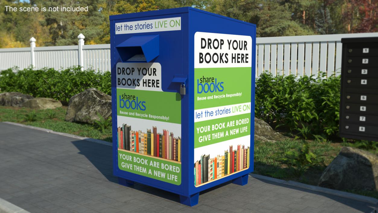 3D Book Drop Box Blue model