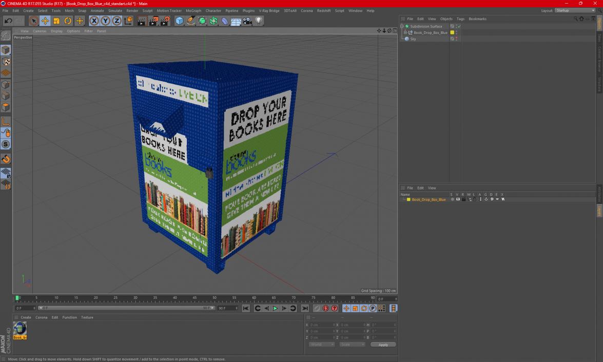 3D Book Drop Box Blue model