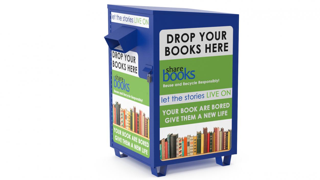 3D Book Drop Box Blue model