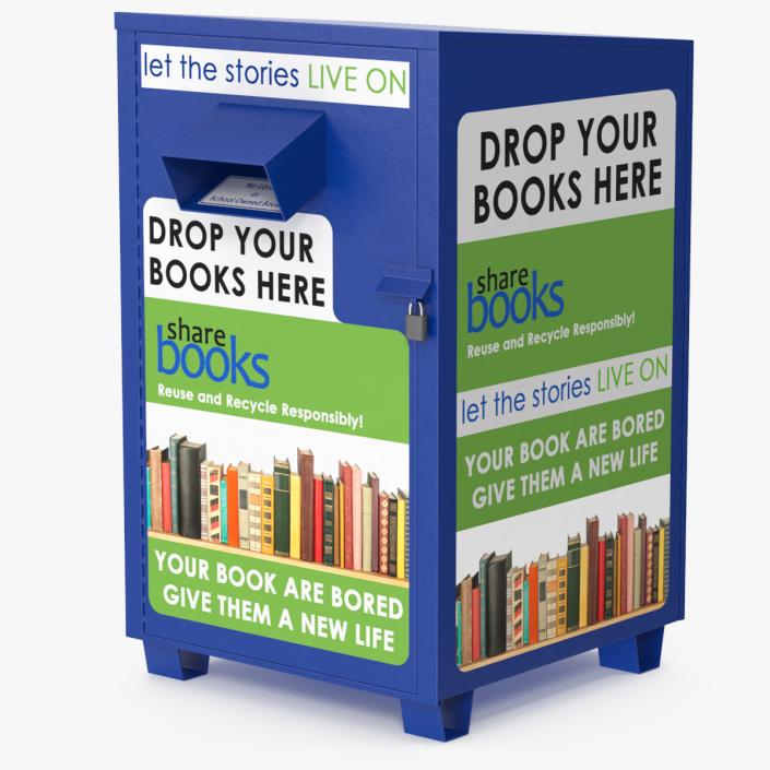 3D Book Drop Box Blue model