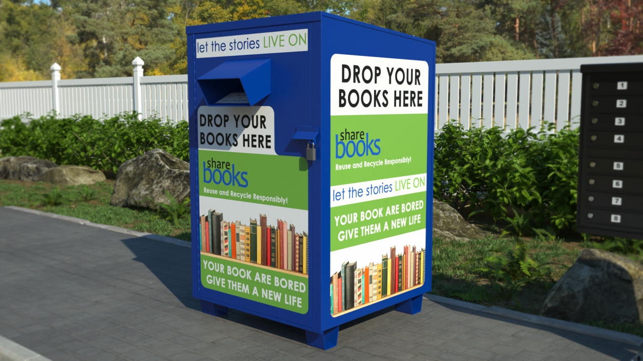 3D Book Drop Box Blue model