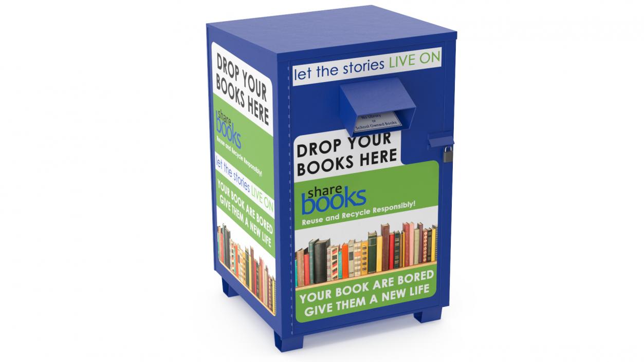 3D Book Drop Box Blue model