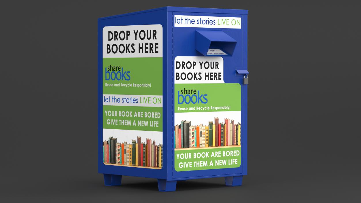 3D Book Drop Box Blue model