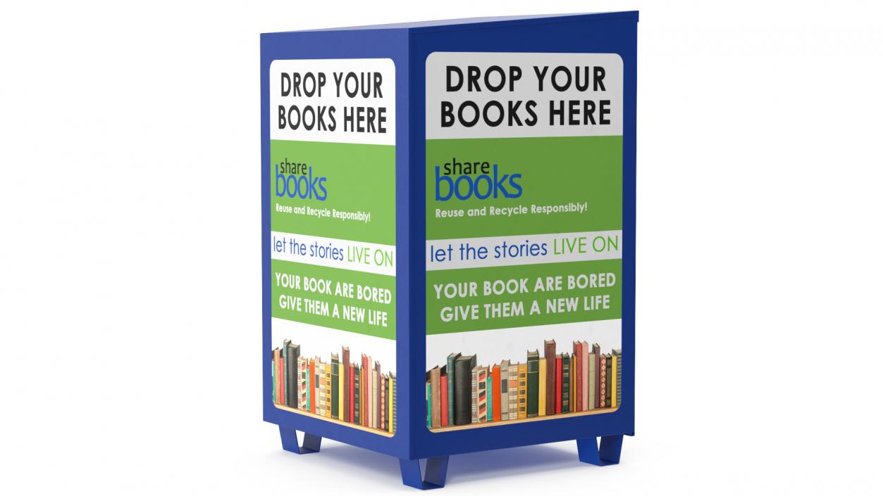 3D Book Drop Box Blue model