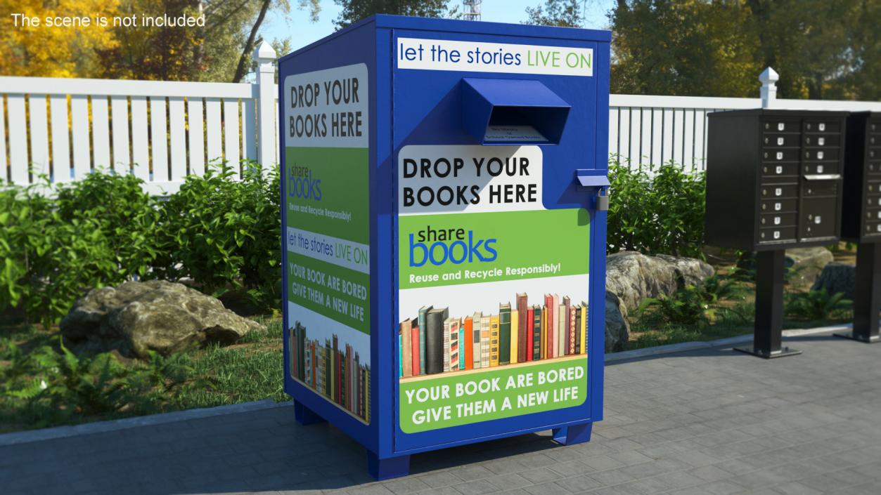 3D Book Drop Box Blue model