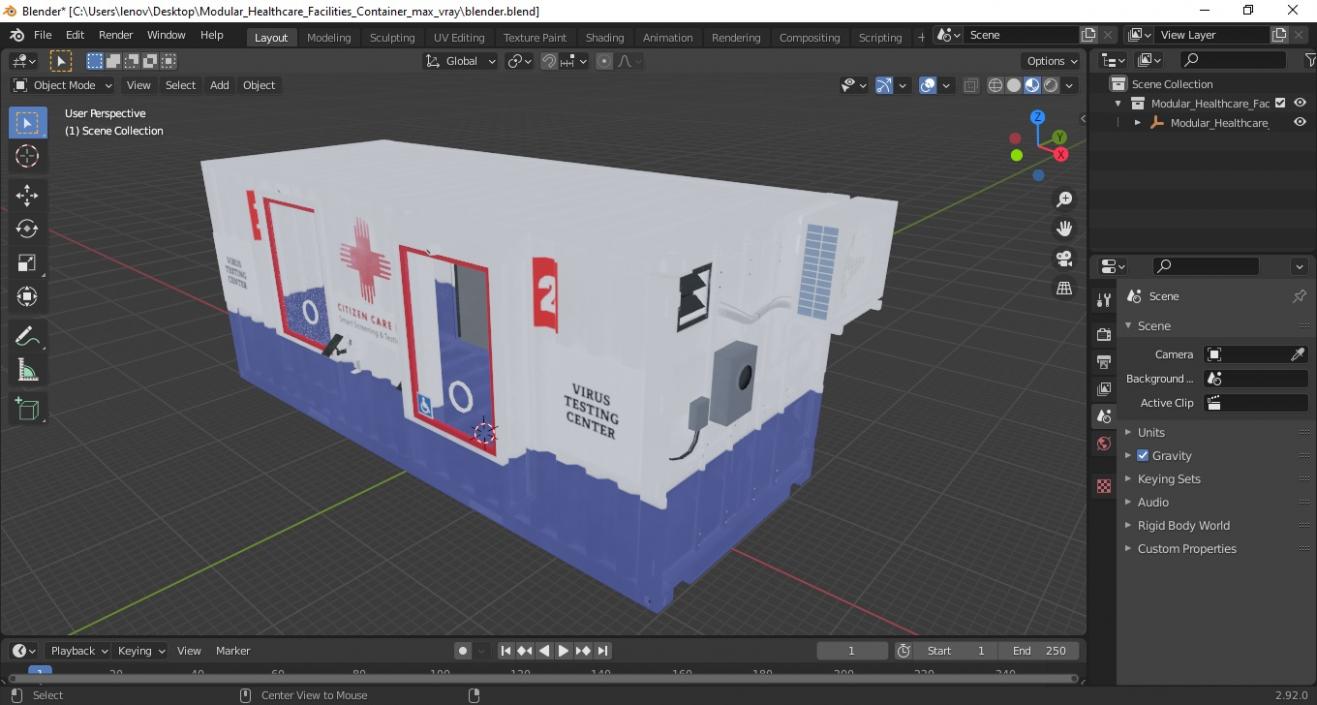 3D Modular Healthcare Facilities Container 2