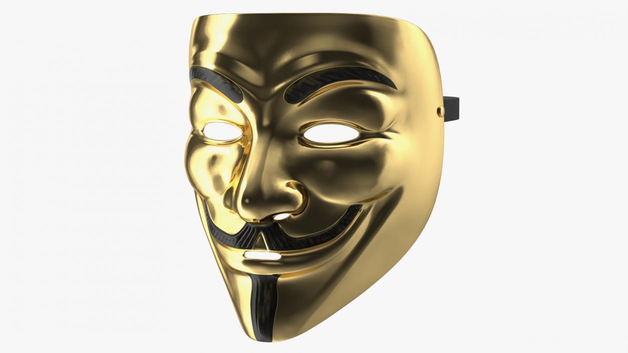 3D model Guy Fawkes Mask Gold