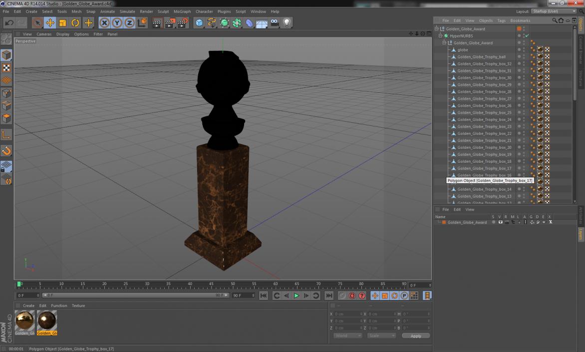 3D Golden Globe Award model