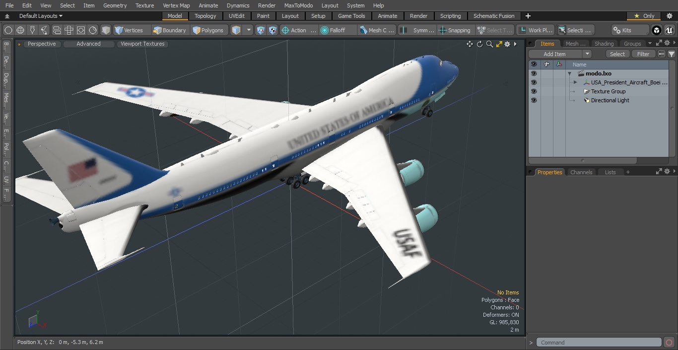 3D USA President Aircraft Boeing E4B model