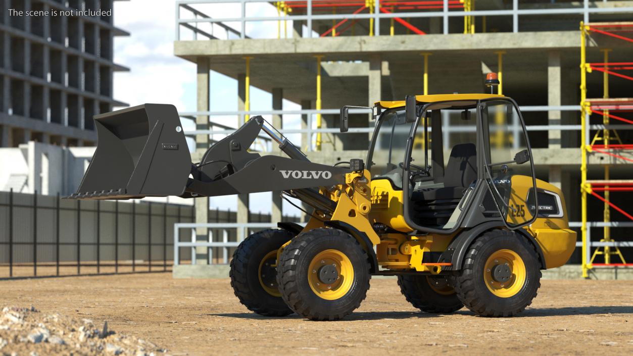 Volvo L25 Electric Loader with Bucket Rigged 3D model