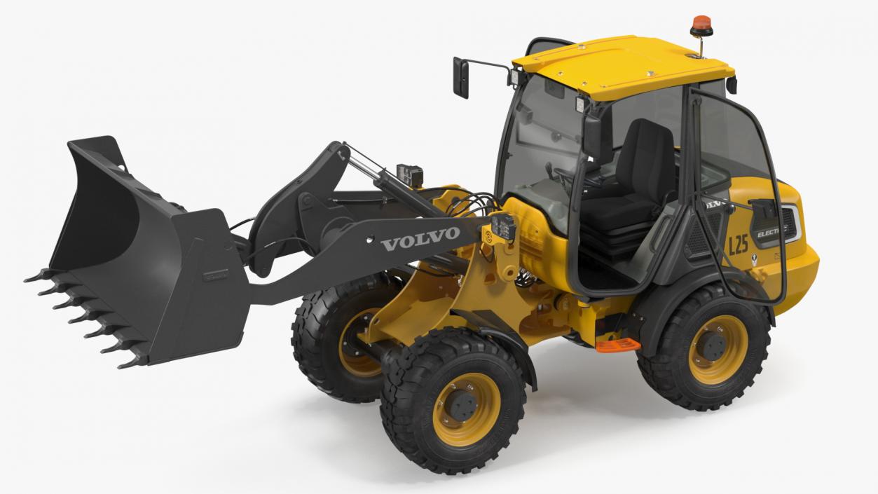 Volvo L25 Electric Loader with Bucket Rigged 3D model