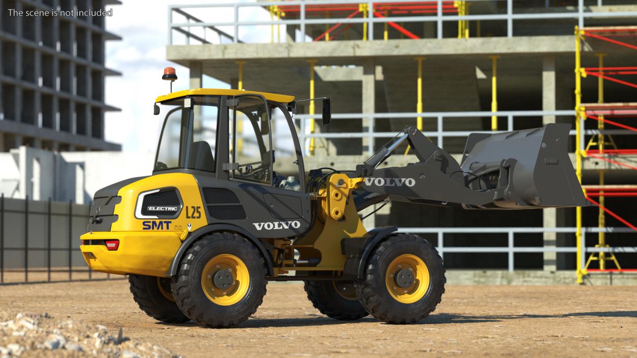 Volvo L25 Electric Loader with Bucket Rigged 3D model