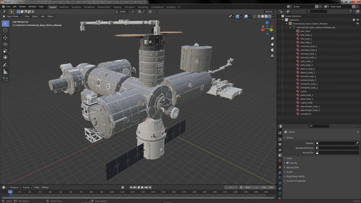 3D model International Space Station Modules