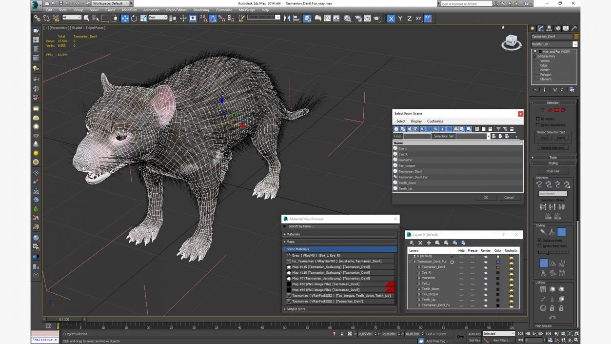 Tasmanian Devil Fur 3D model