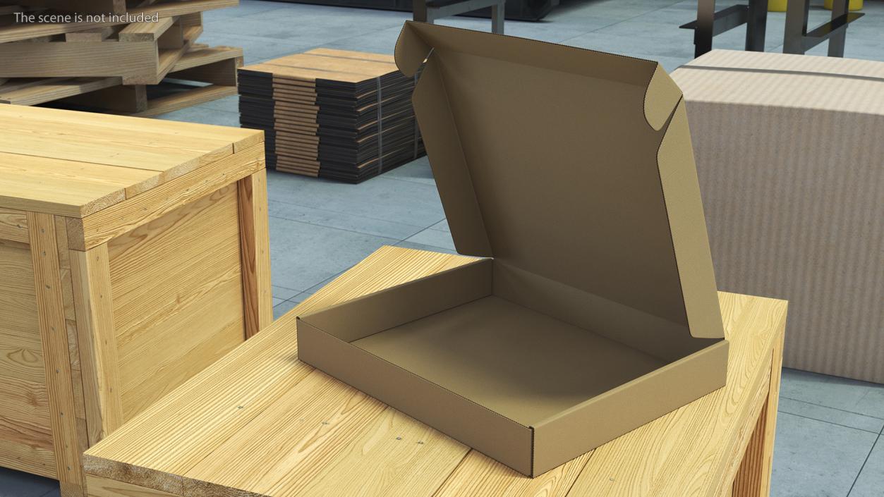 3D Opened Package Cardboard Box model