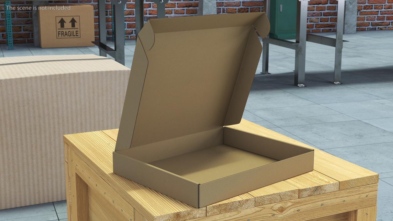 3D Opened Package Cardboard Box model