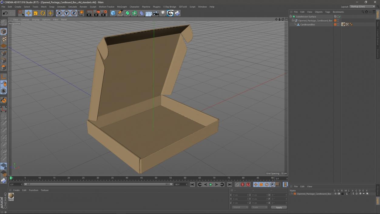 3D Opened Package Cardboard Box model