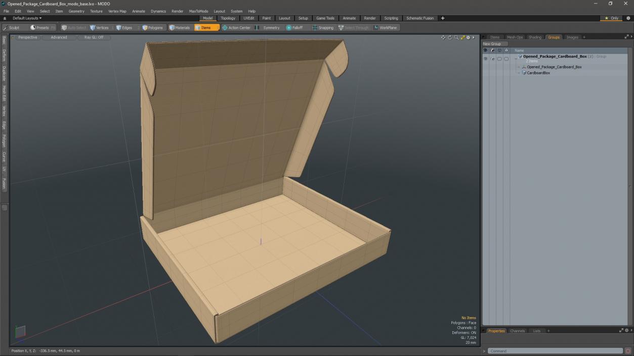 3D Opened Package Cardboard Box model