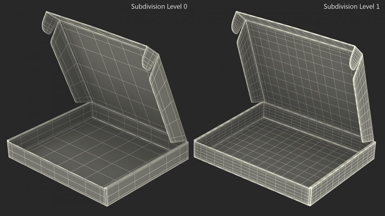 3D Opened Package Cardboard Box model