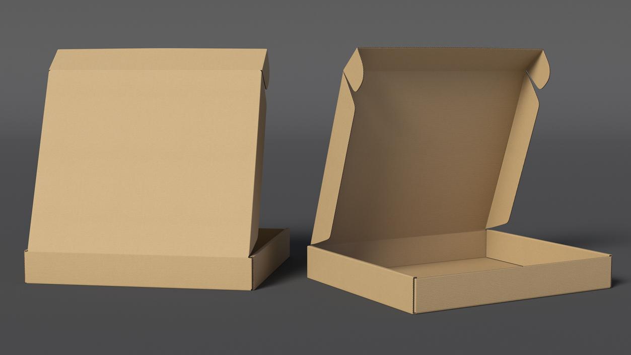 3D Opened Package Cardboard Box model