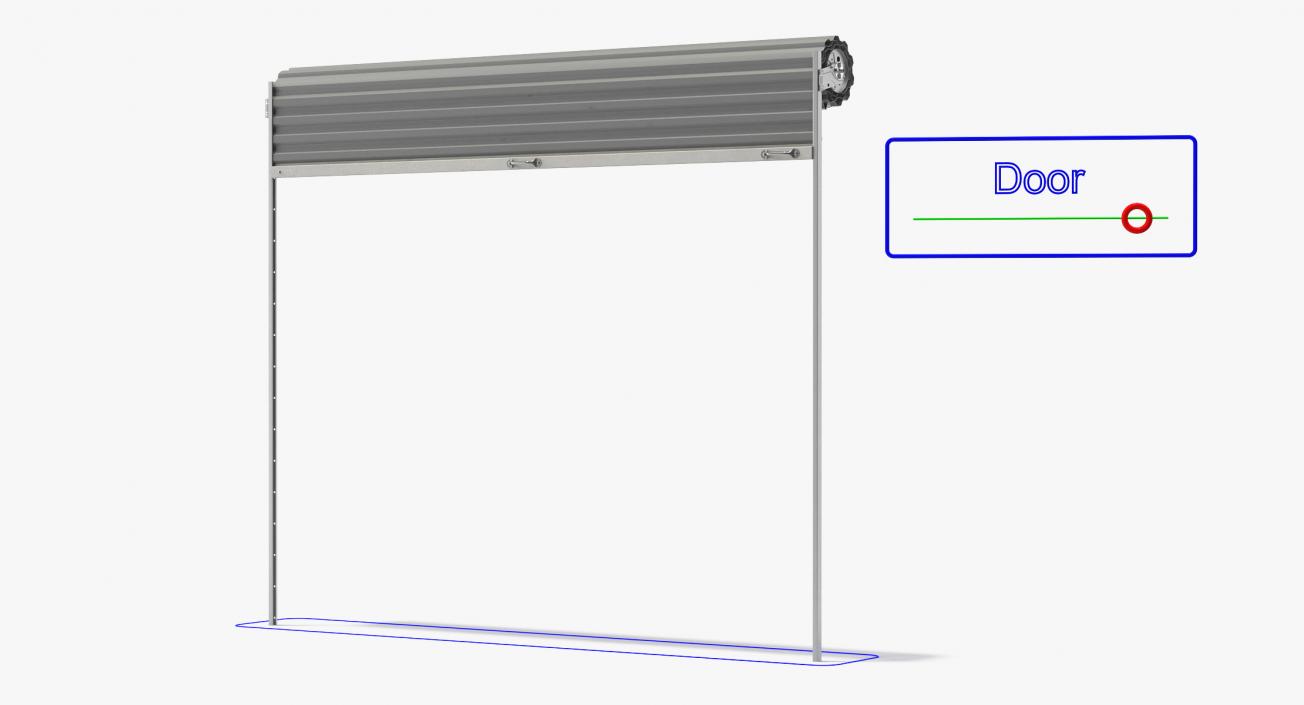 Commercial Rollup Gate Rigged 3D model