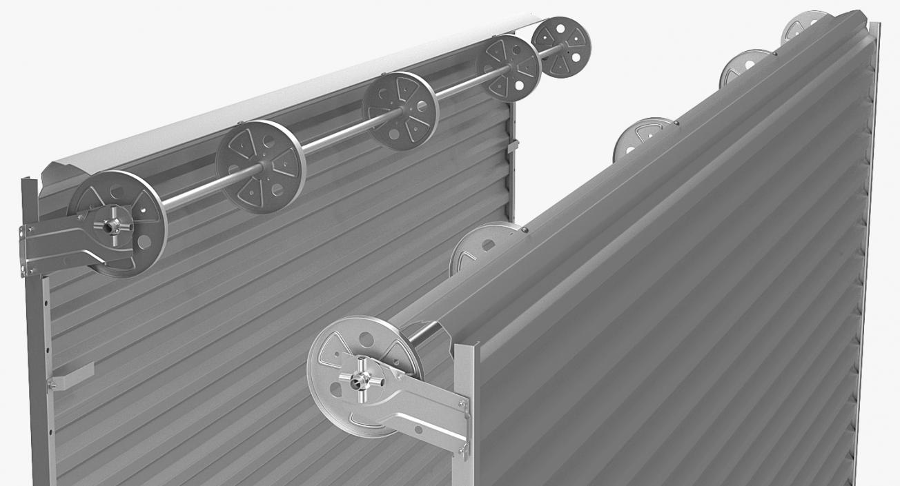 Commercial Rollup Gate Rigged 3D model