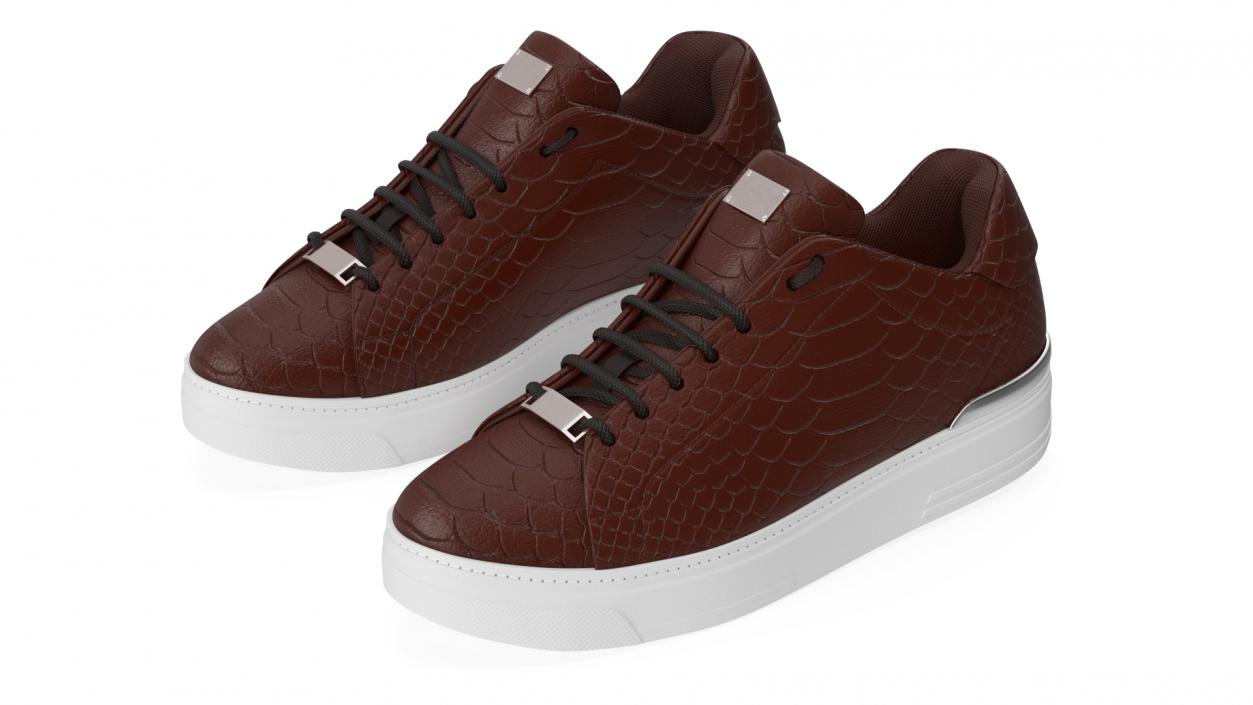 Sneakers Python Leather Brown 3D model