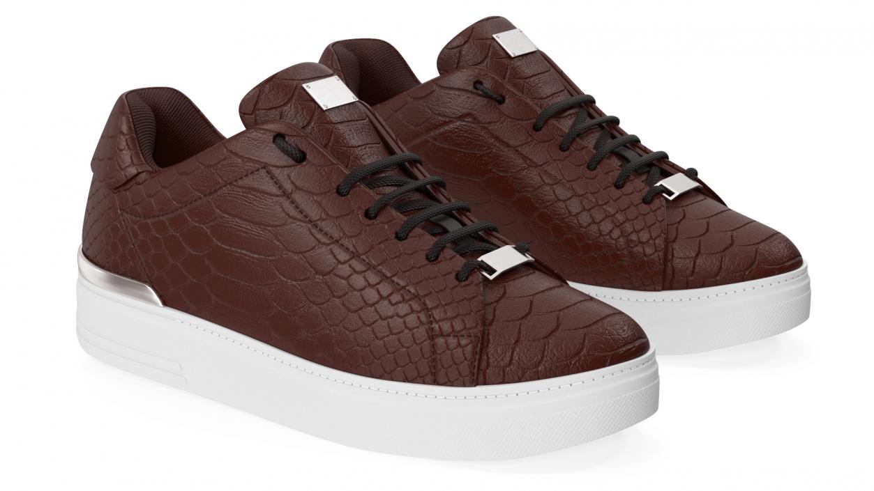 Sneakers Python Leather Brown 3D model