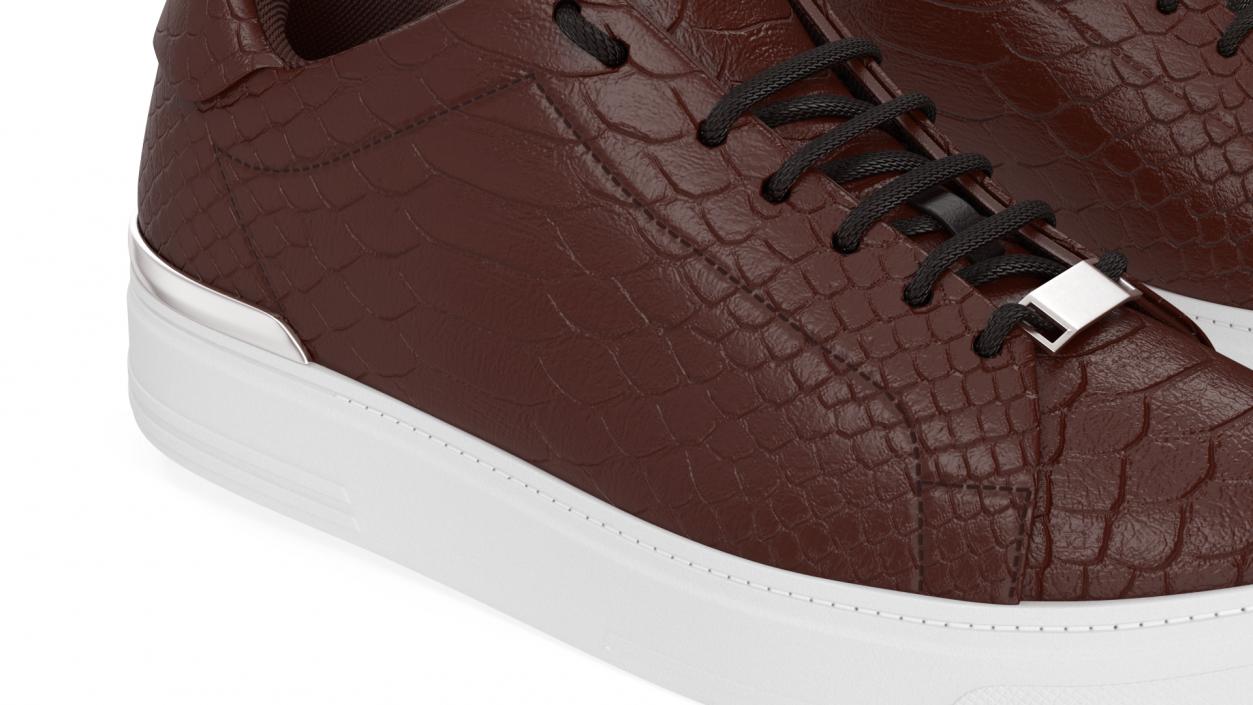 Sneakers Python Leather Brown 3D model