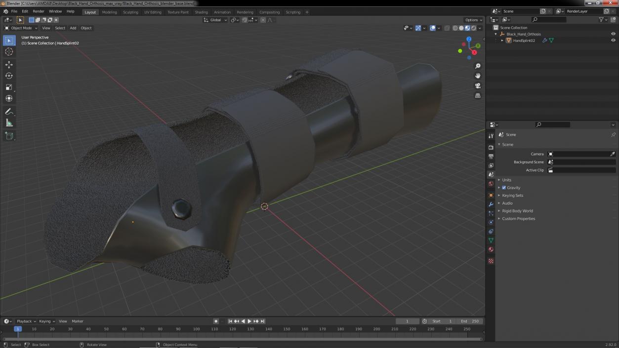 Black Hand Orthosis 3D model