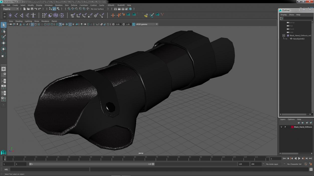 Black Hand Orthosis 3D model