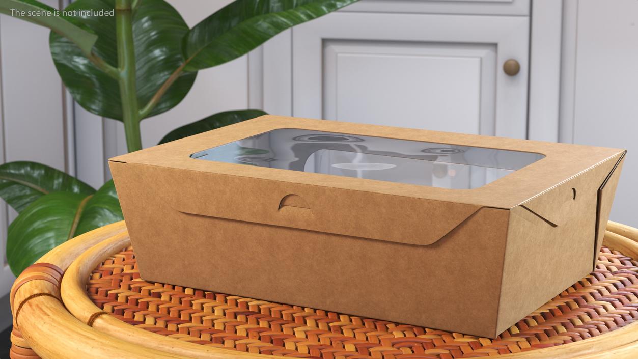 Kraft Salad Box with Clear Window Set 3D