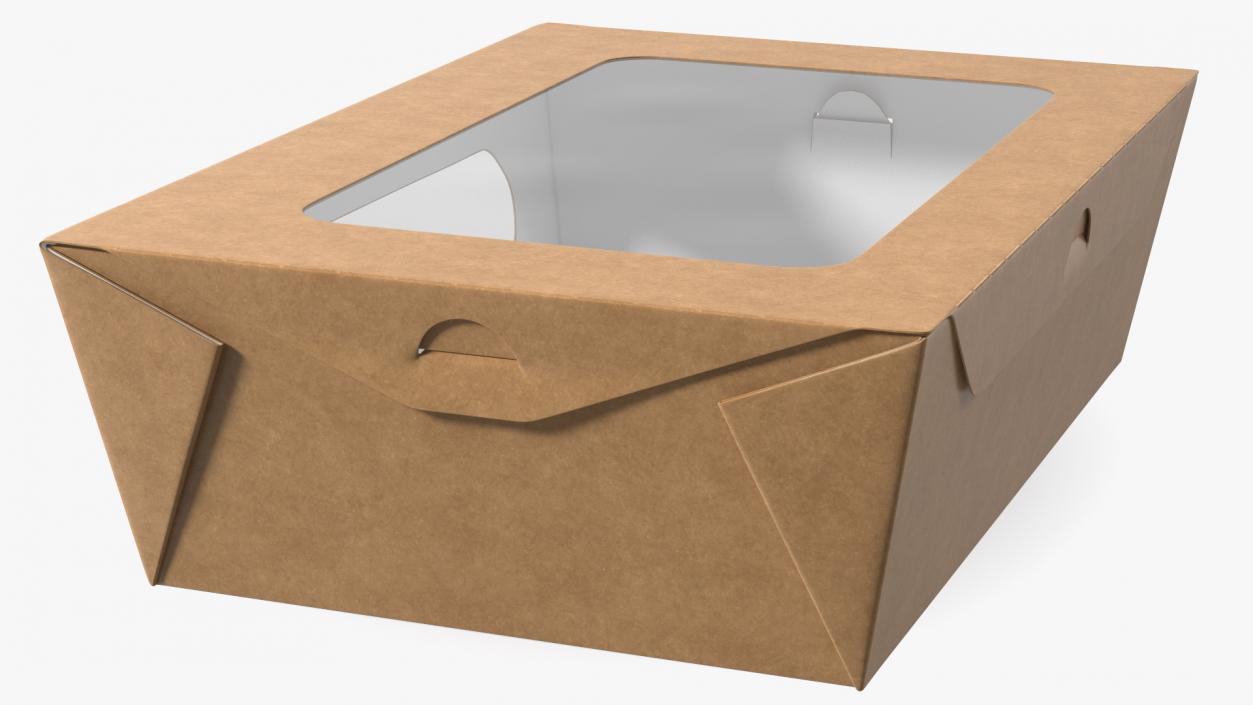 Kraft Salad Box with Clear Window Set 3D