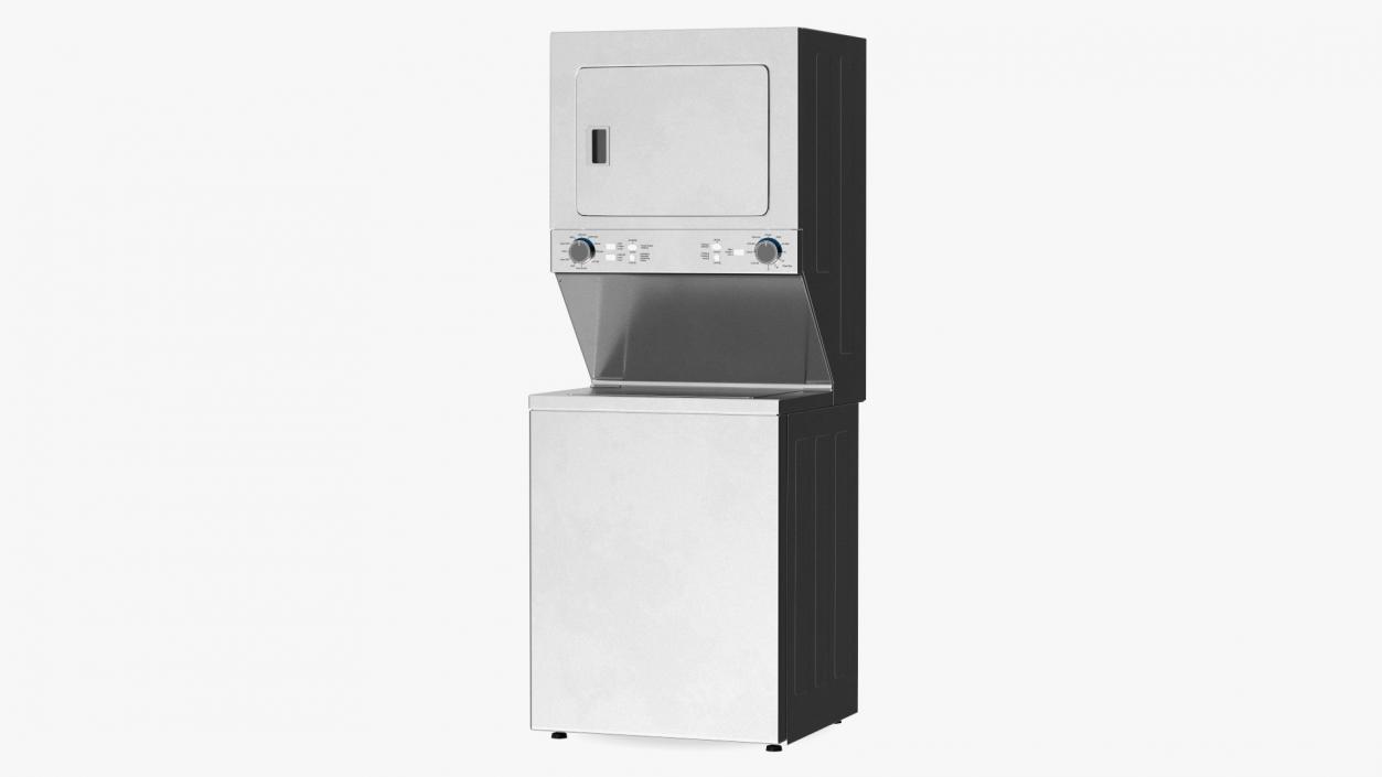 3D model Washer Dryer Combo Machine Metallic