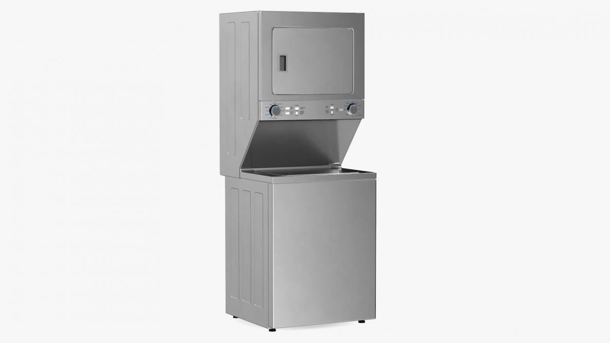 3D model Washer Dryer Combo Machine Metallic