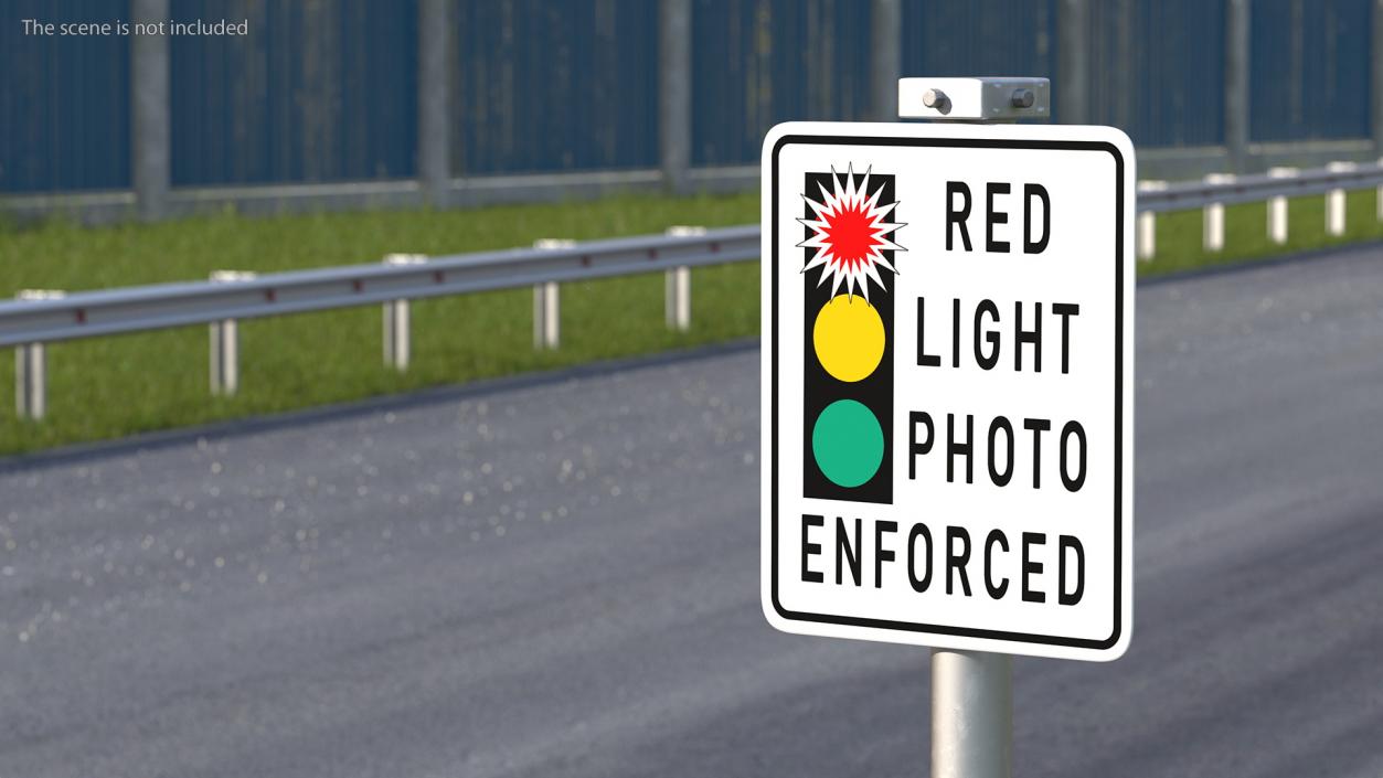 Red Light Camera Warning Sign 3D model