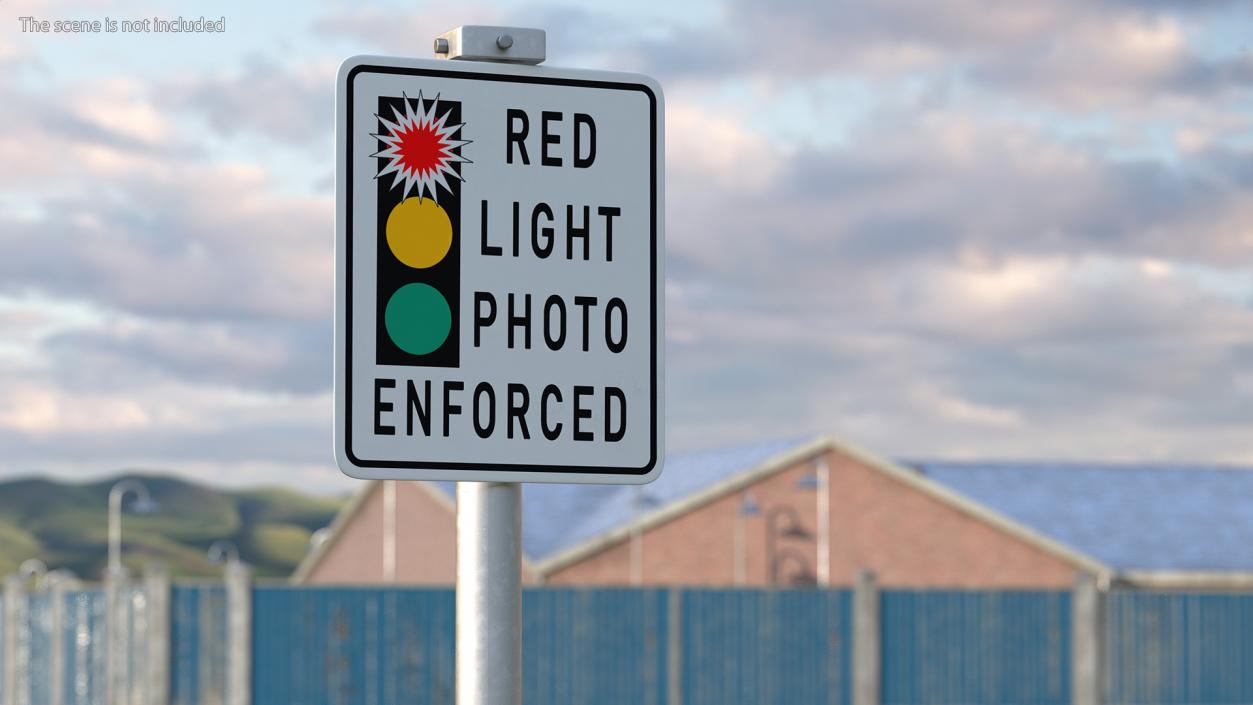 Red Light Camera Warning Sign 3D model